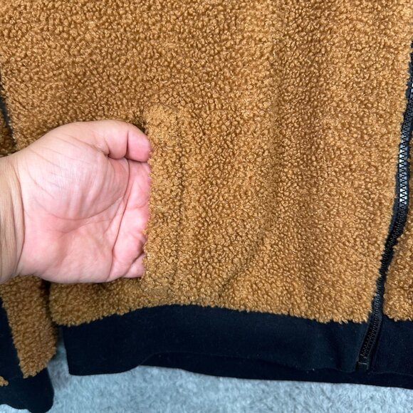 Fabletics Spencer Reversible Teddy Bomber Jacket in the Color Sepia Size L - Picture 10 of 15